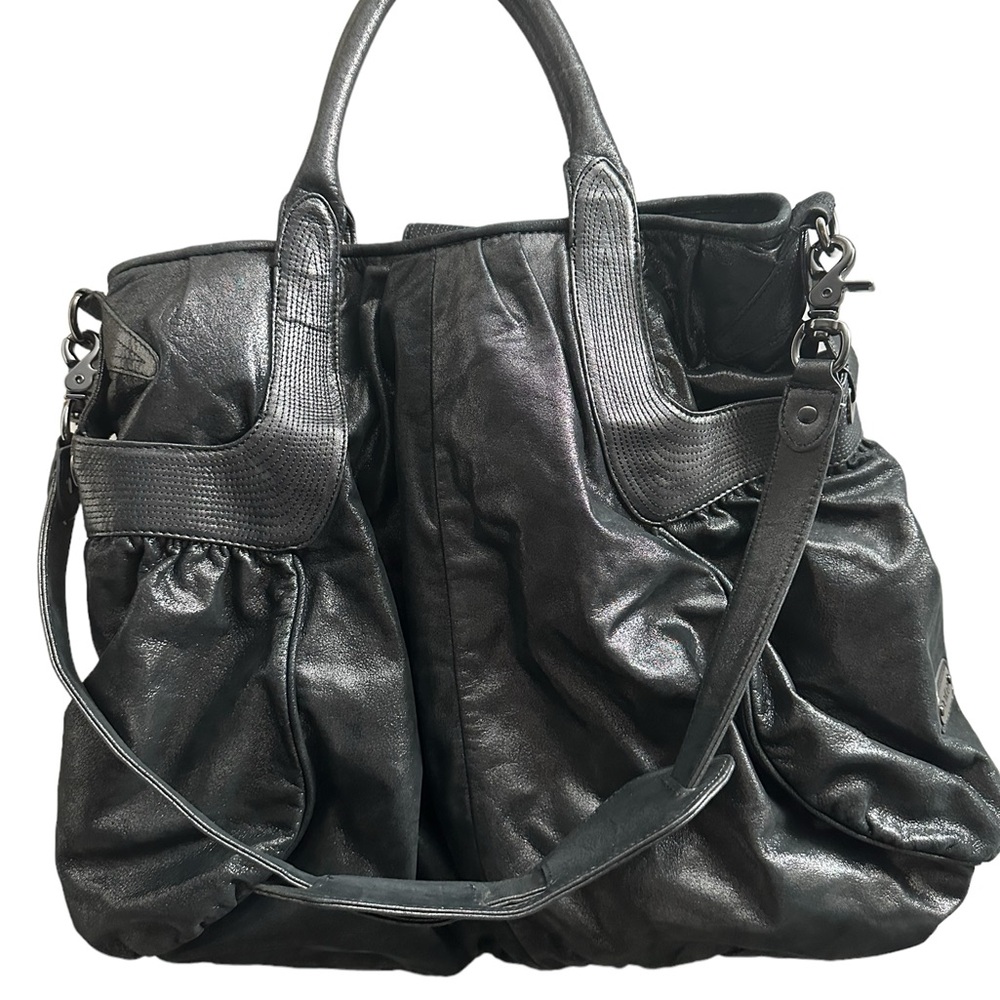 Botkier Gunmetal Metallic large Satchel EUC